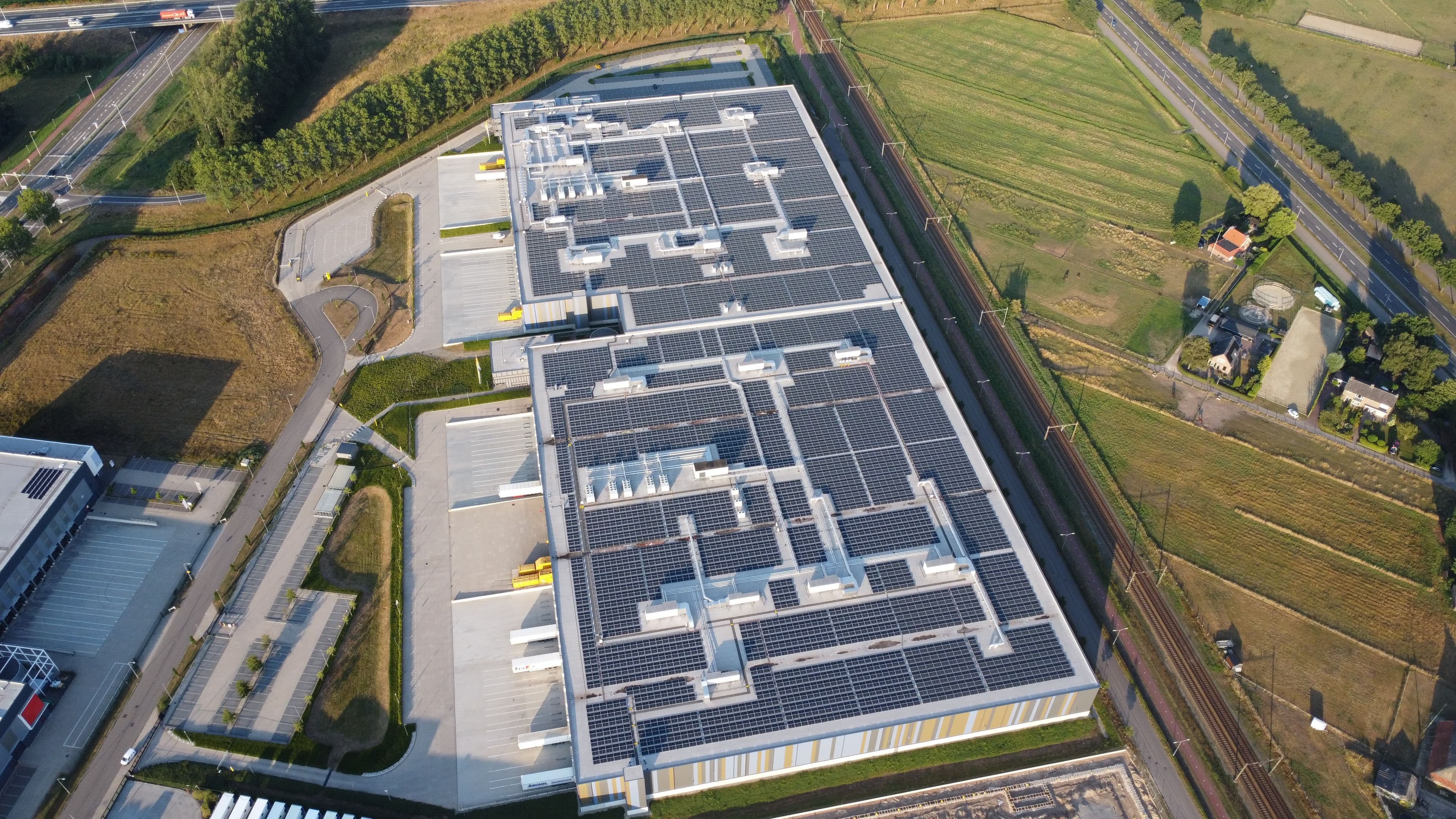 Wijchen rooftop project in Netherlands taken by drone