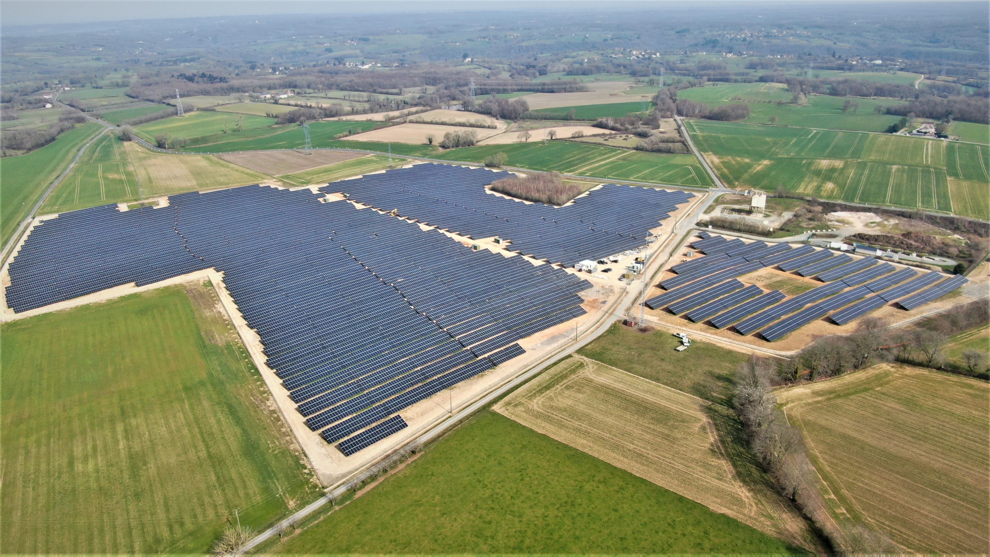 Baraize freefield project in France, taken by drone