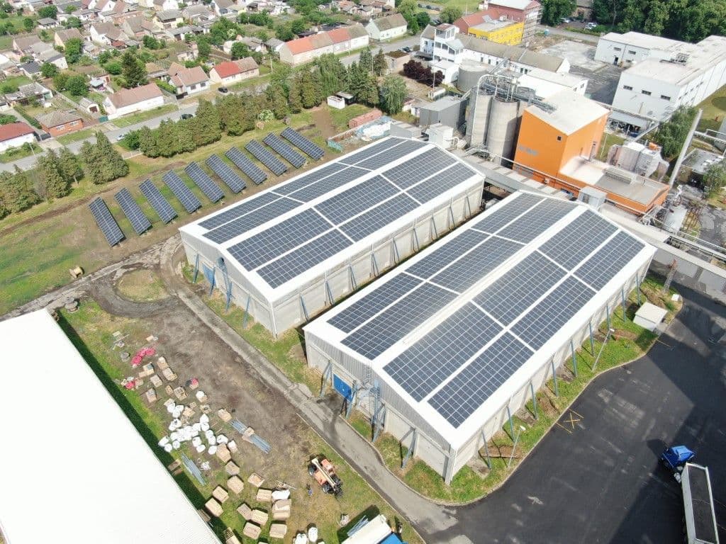 Čepin rooftop project in Croatia, taken by drone