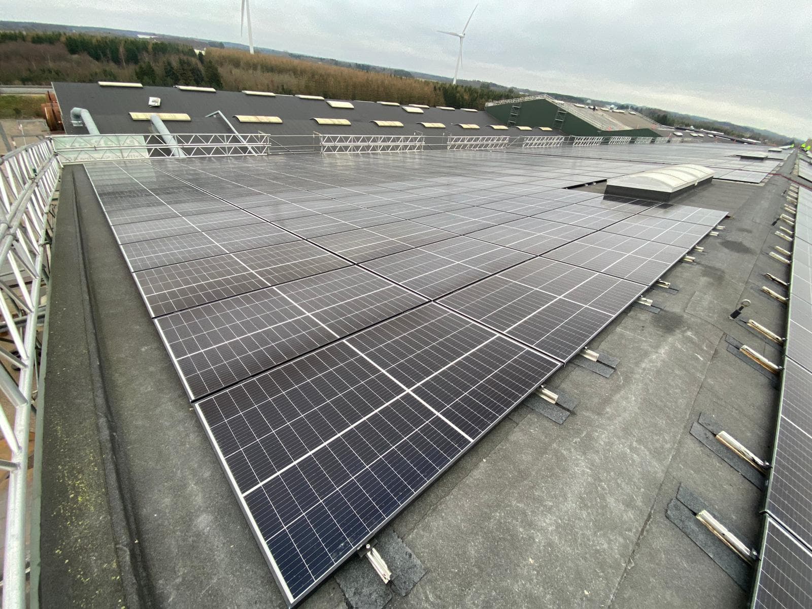 PV panel detail on the roof