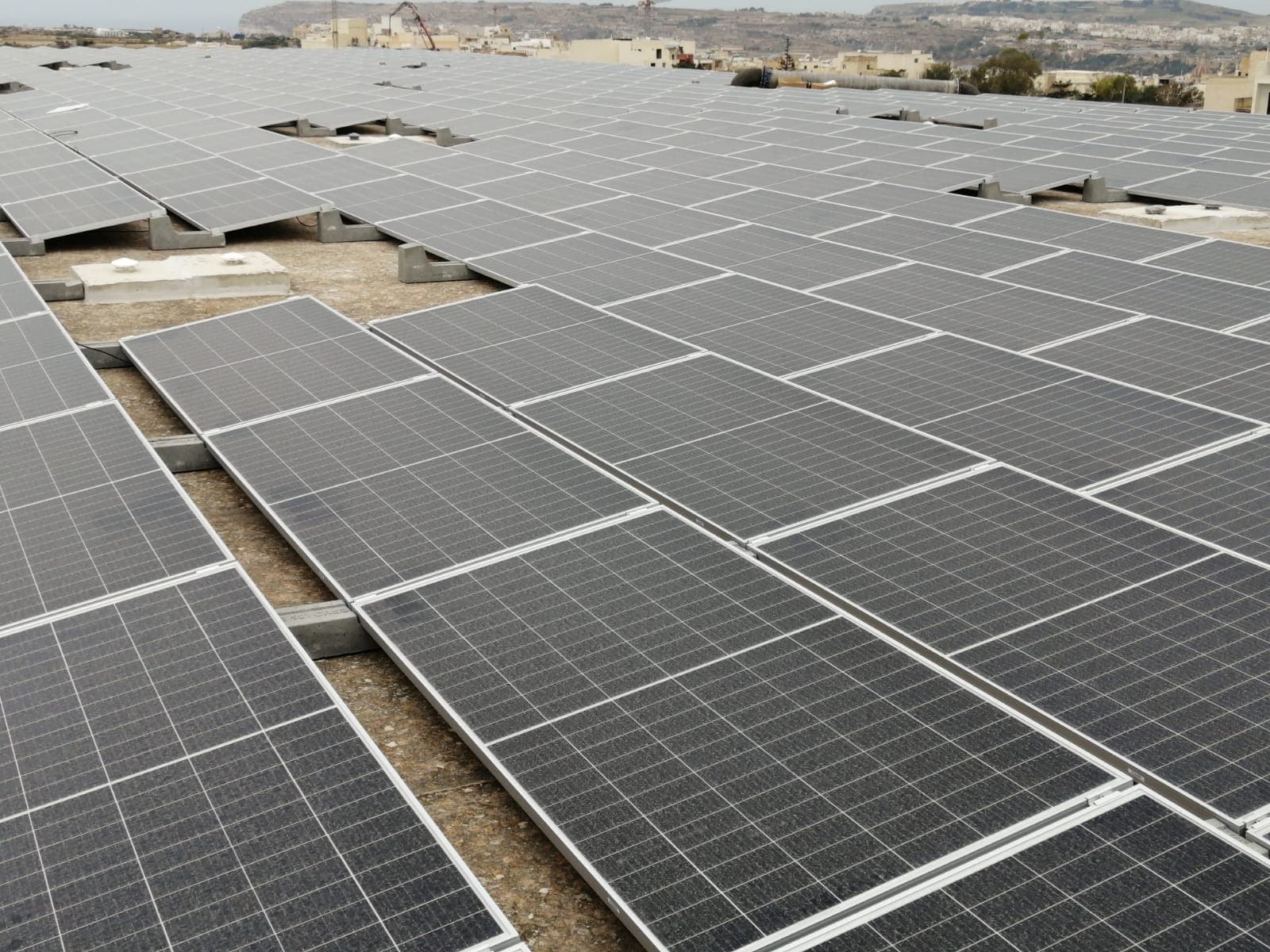 PV panel detail on the roof