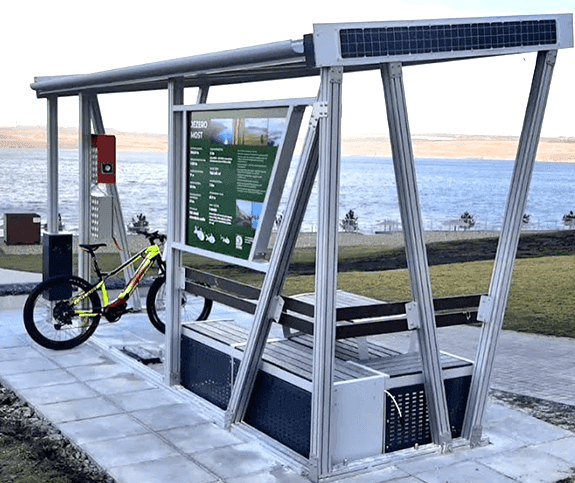 photo of bikeport with a parked bike