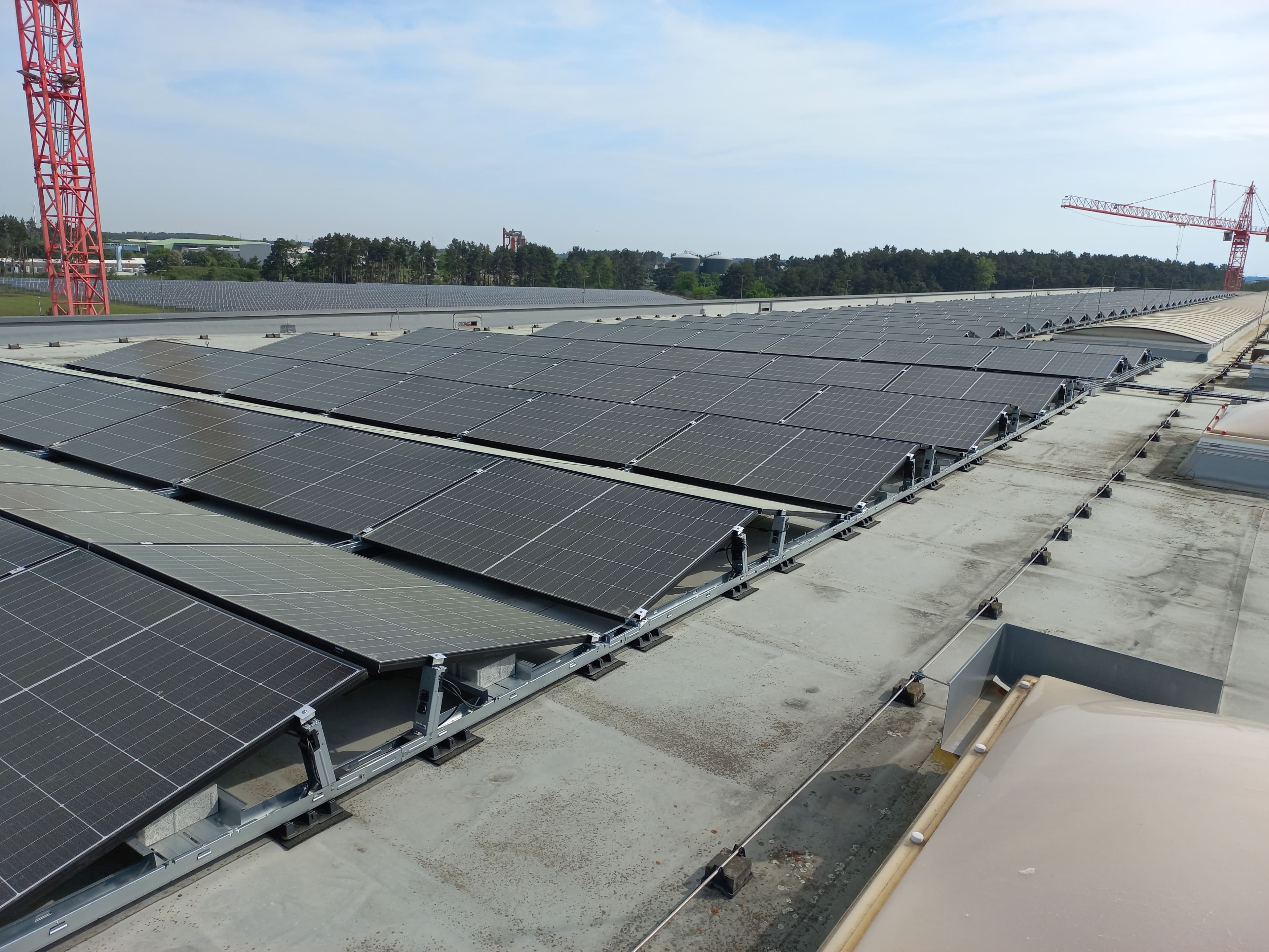 PV panel detail on the roof