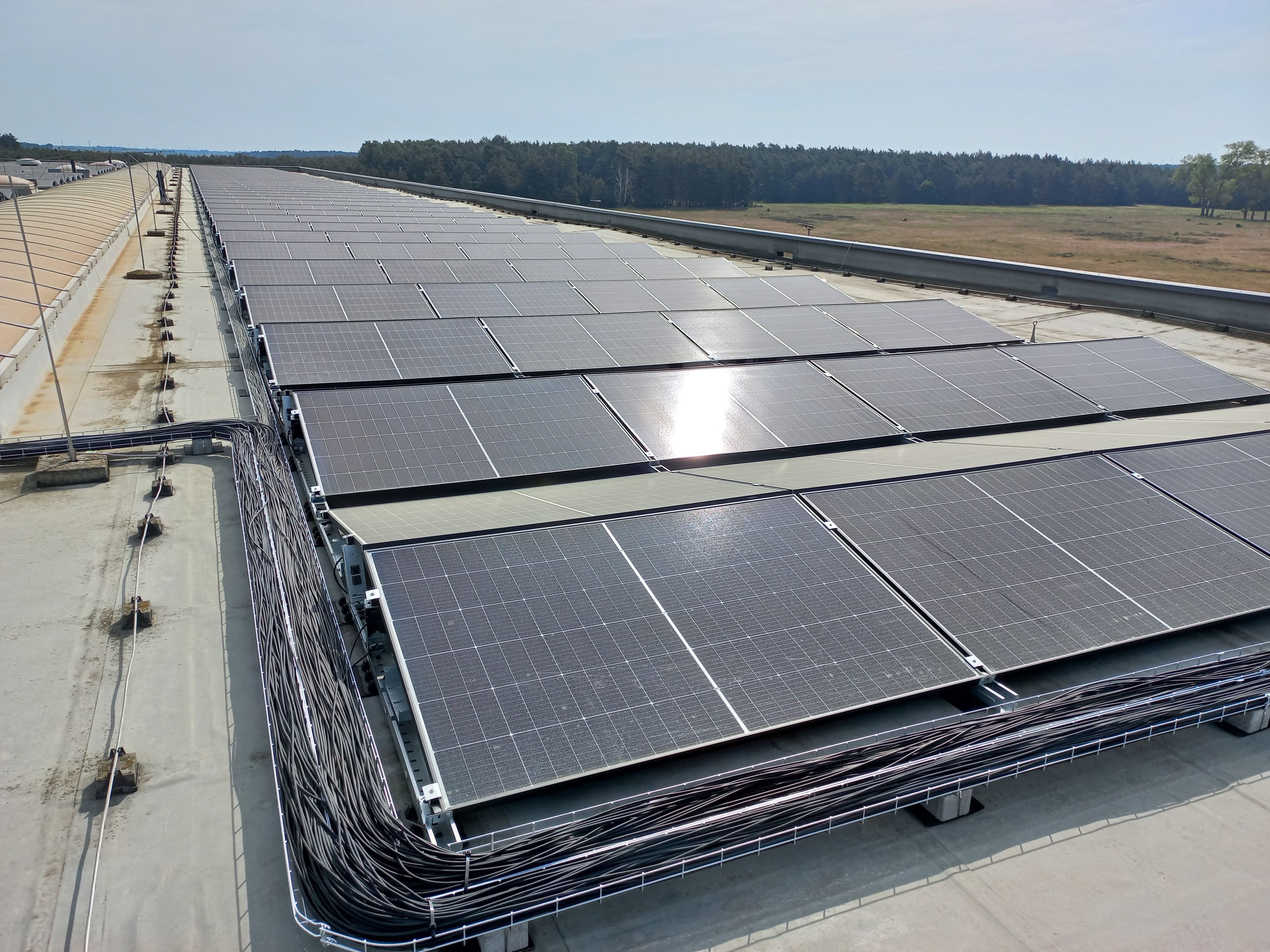PV panel detail on the roof