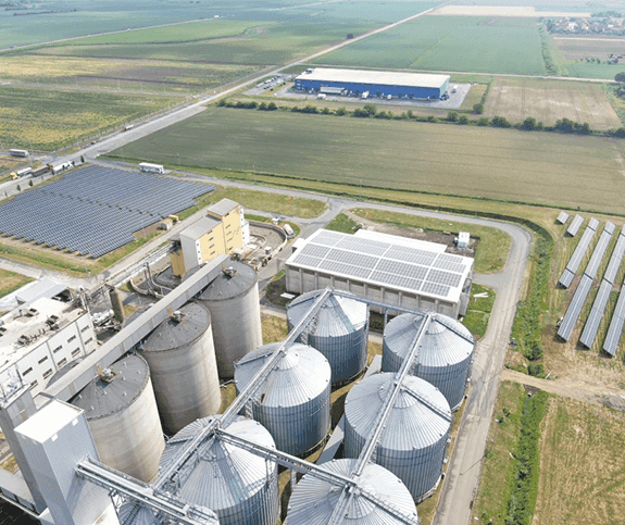 Čepin rooftop project in Croatia, taken by drone