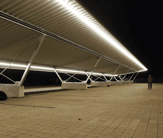 Lutzmannsburg carports, pricture at night in detail