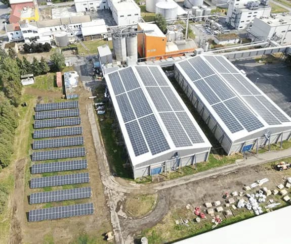 Čepin rooftop project in Croatia, taken by drone