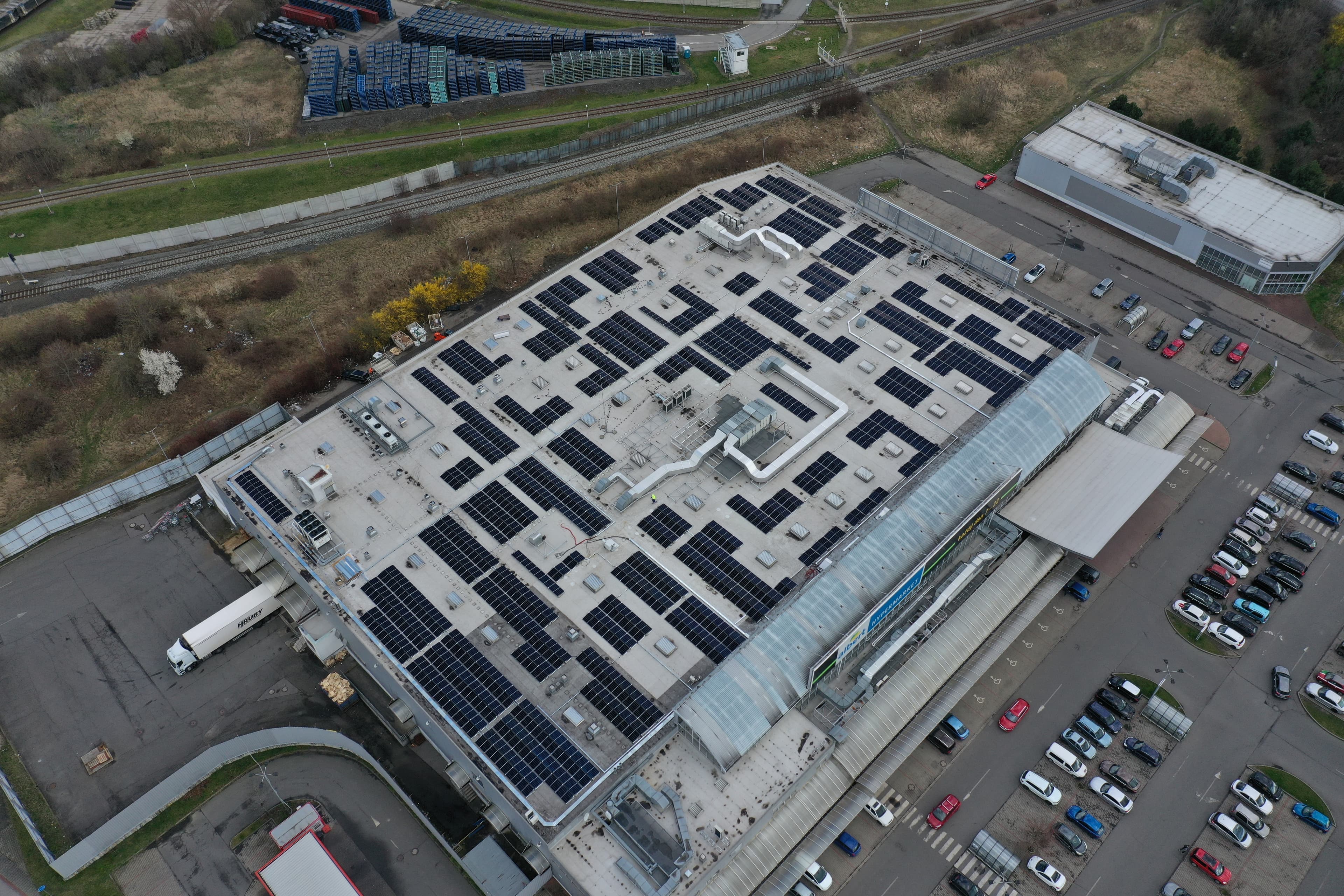 Construction of PV panels on the roof