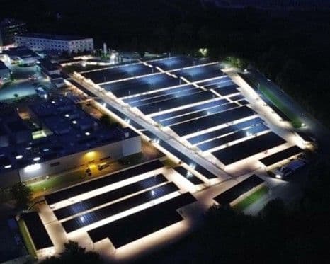 Greenbuddies fáze instalace solárních carportů - osvětlení